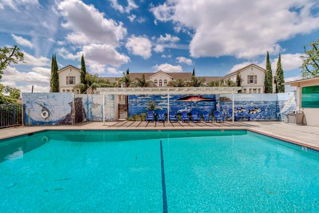 Pool area on the David & Margaret campus